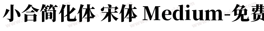 小合简化体 宋体 Medium字体转换